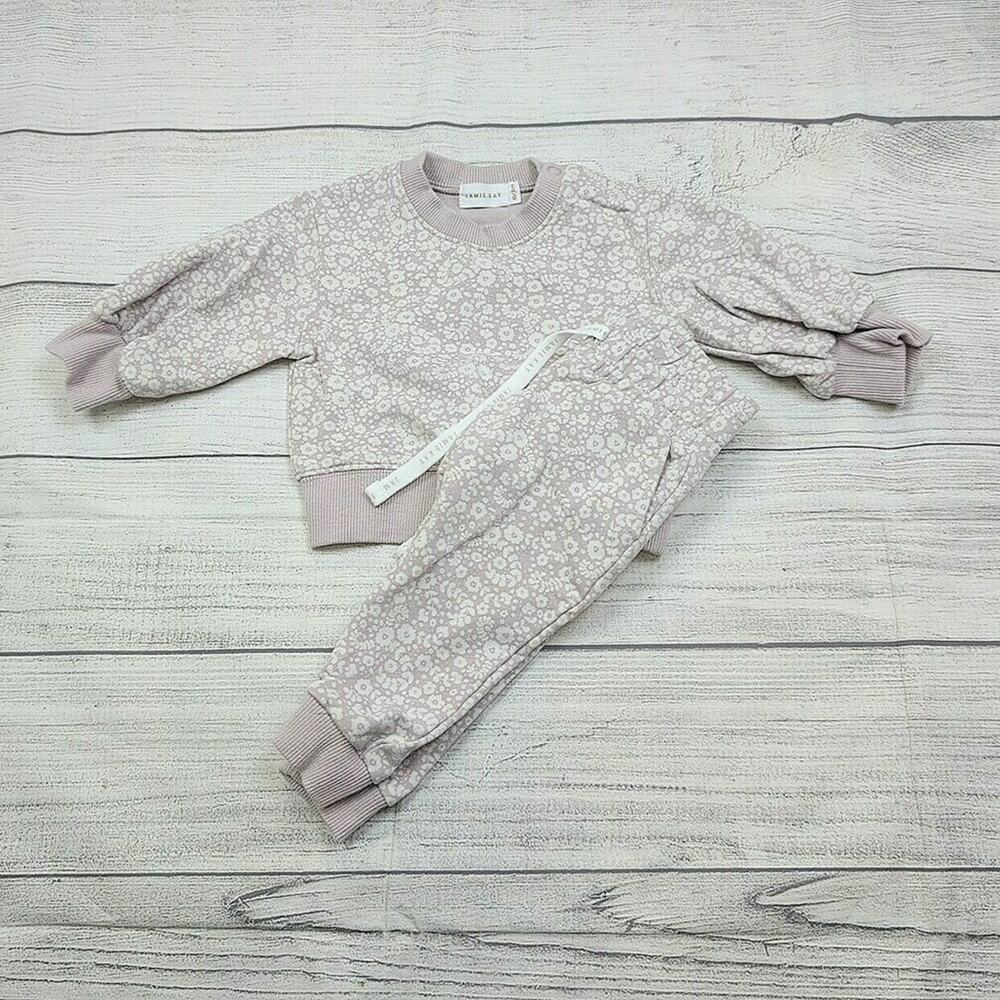 0/3m Jamie Kay Periwinkle Floral Penny Sweat Set